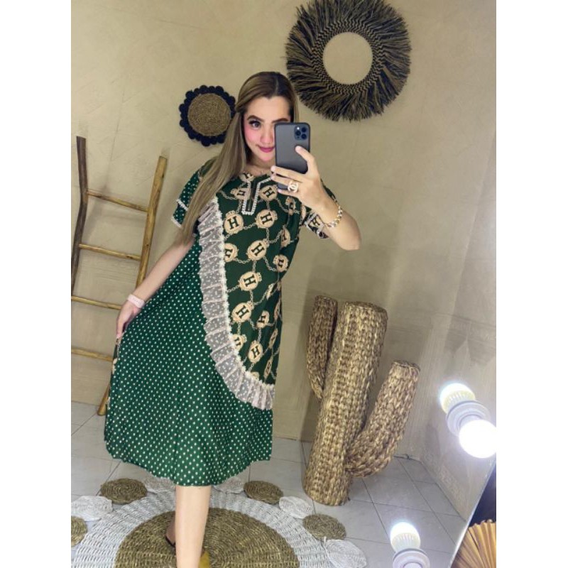 TERBARU | DASTER ARAB MOTIF | DASTER BUSUI RESLETING DEPAN | DASTER KEKINIAN-Hijau
