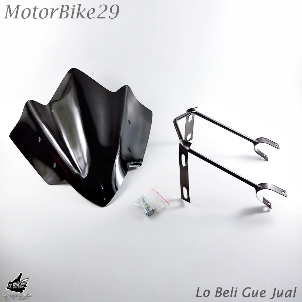 Visor Beat Street ESP Dan X Ride Batman 1 Set Bracket Windshield Hitam Variasi Batok Motor Aksesoris