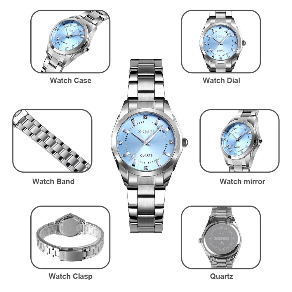 Jam Tangan Wanita / SKMEI 1620 Women Analog / Jam Tangan Stainless Steel / SKMEI