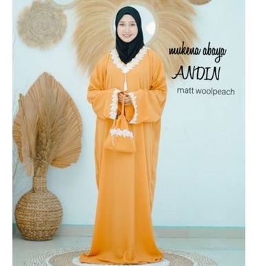 Abaya Sholat Wolfis Andin , Mukena Traveling Abaya Wolpis