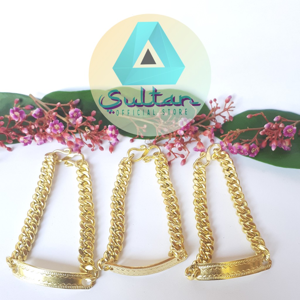 [BERLAPIS EMAS 24K ORIGINAL] SULTAN BRACELET Gelang Vintage Rantai Logam Kuningan #GK01