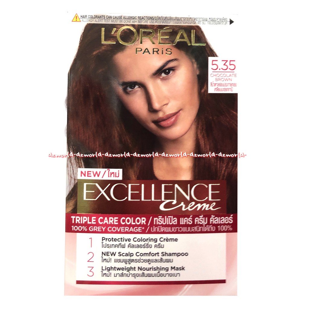 Loreal Paris 5.35 Chocolate Brown Excellence Creme Cat Rambut Coklat Pewarna