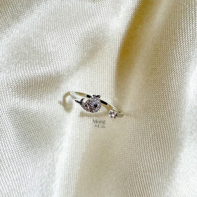 Mong&Co The Baby Whale Adjustable Pinky Ring - Cincin Wanita Silver