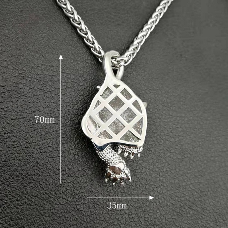 Kalung Dengan Liontin Bentuk Harimau Warna Emas / Silver Untuk Pria