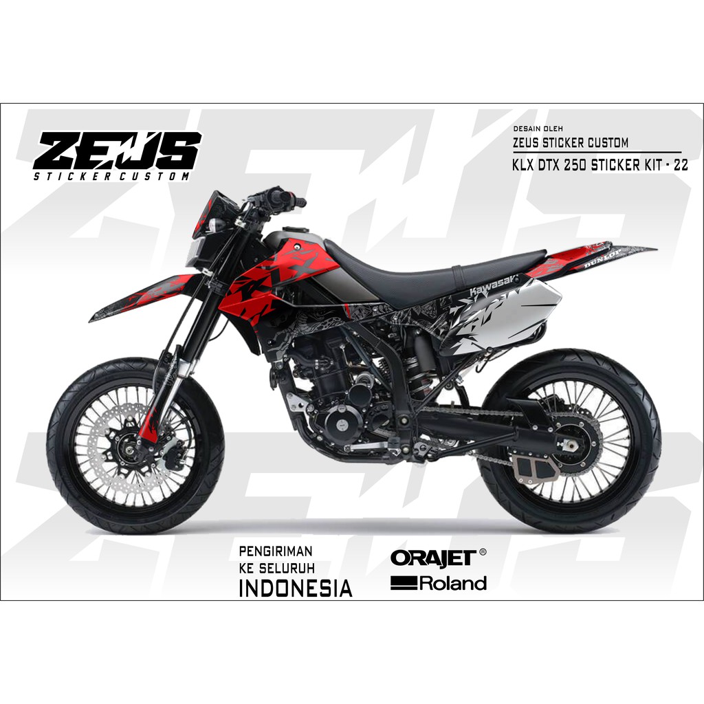 Decal Sticker - Stiker Dekal Klx Dtx 250 Zeus SC 22