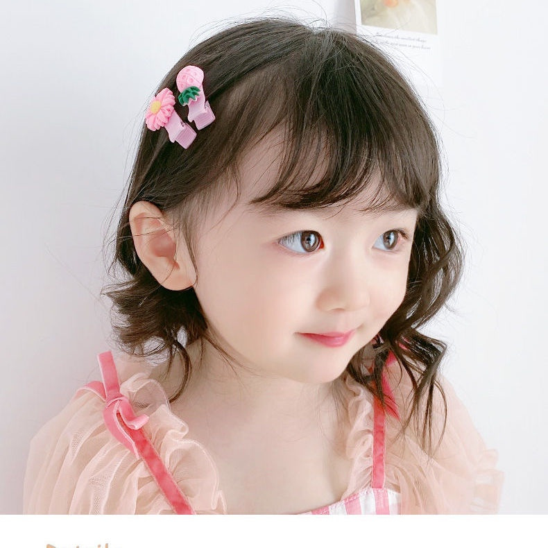 10Pcs/Set Kids Korean INS Style Princess Cartoons Bangs Broken Hair Clip / Acrylic Geometry No Hurt Hair Headwear