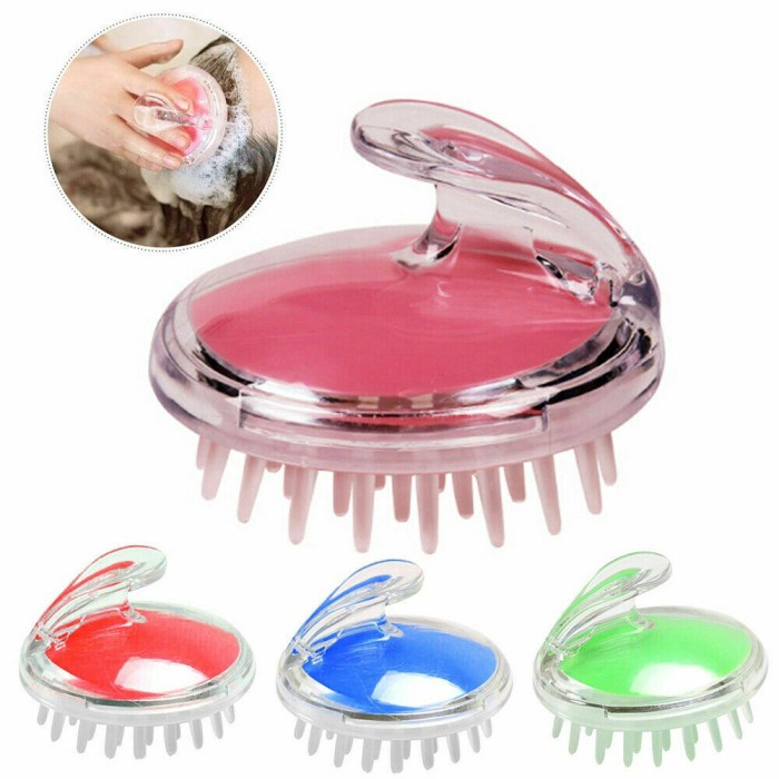 JG - COD - Sisir Keramas Sikat Rambut Pijat Kepala Salon Brush Silicone Shampo Massage Silikon