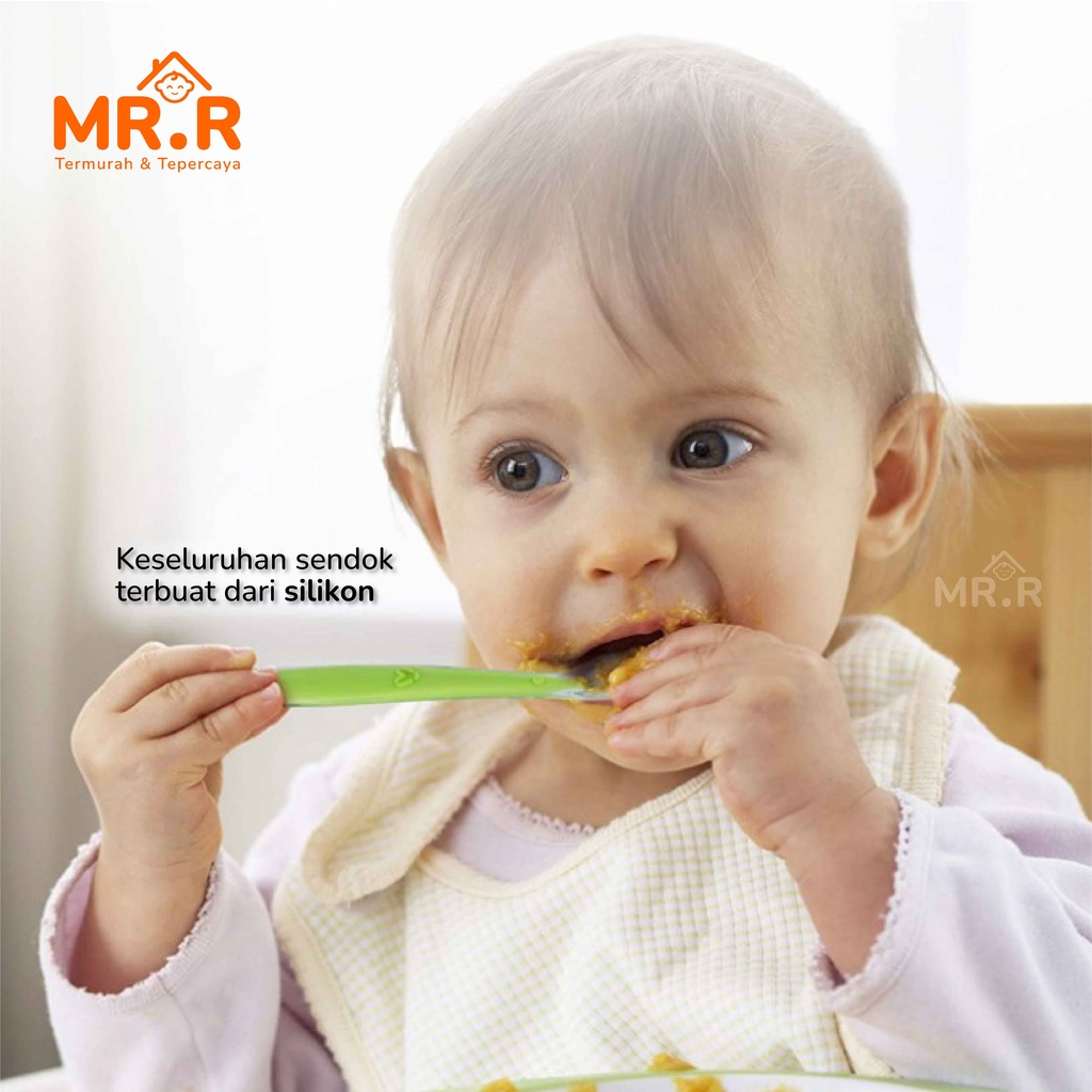 Sendok Makan Bayi Silicone Sendok Silicon Bayi Sendok Silikon Bayi Peralatan Makan Bayi Perlengkapan Mpasi Bayi Baby Silicone Spoon