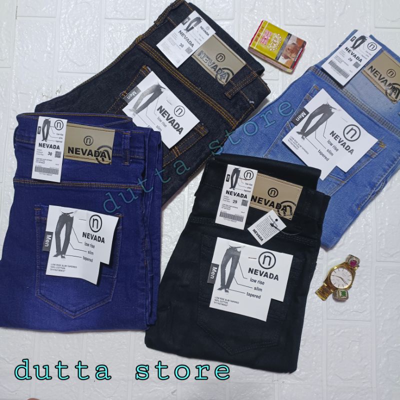 Celana Panjang Jeans pria Jean Dewasa  Melar  Nevada Bahan Melar