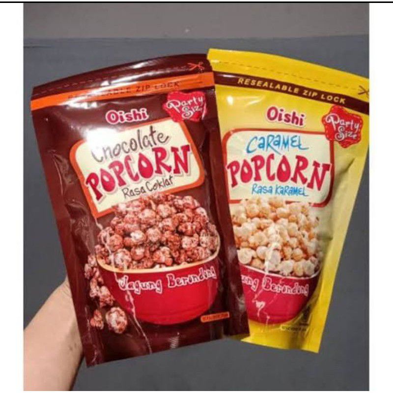 

Oishi Popcorn Caramel dan Chocolate Cemilan 100g