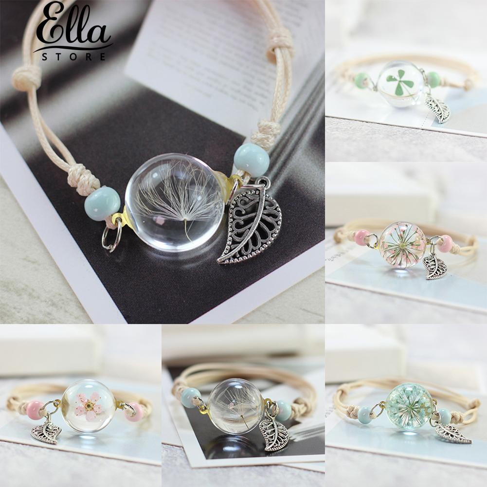  BT Gelang  Bola Kaca Hadiah Pacar Dandelion Gypsophila 