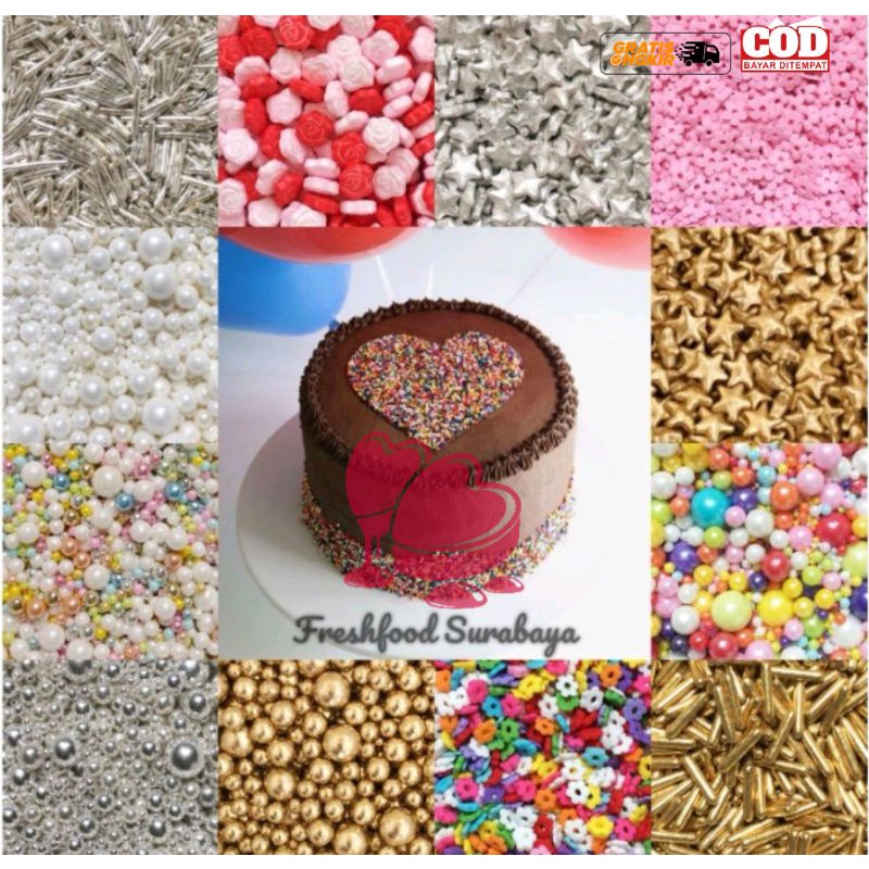 

❤️Freshfood❤️Sprinkle hiasan kue Edible bisa dimakan 10gram