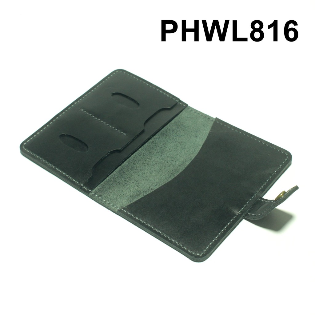 Dompet Passport simpel kulit sapi asli warna hitam - paspor - PHWL816