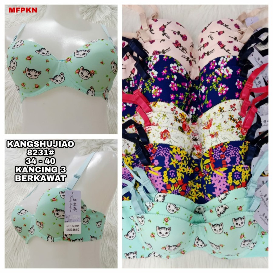 BH / BRA WANITA MOTIF LUCU PAKAI KAWAT / BUSA 1 PCS KUALITAS TINGGI