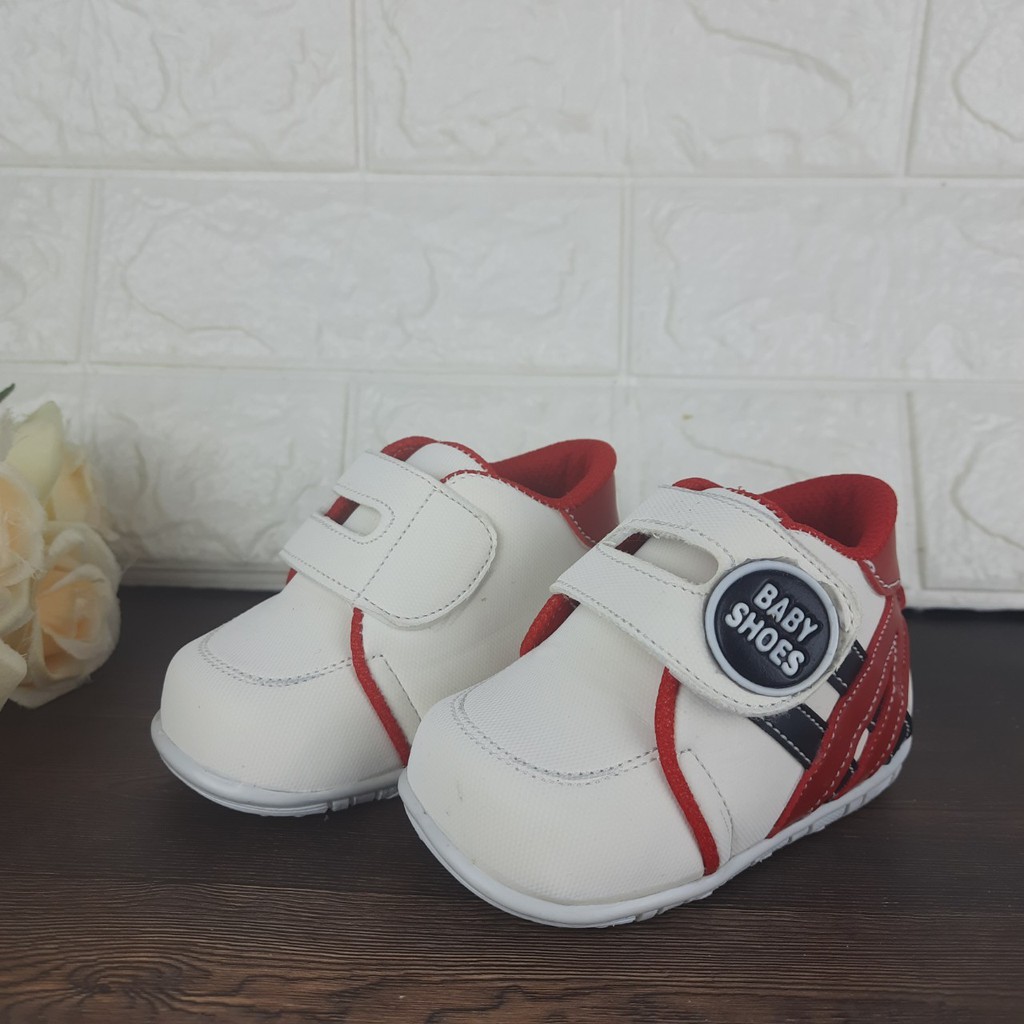 [TAMAN SEPATUKU] SEPATU TRENDY MURAH SNEAKER GARIS BABY SHOES 1-3 TAHUN SOL BUNYI CIT CIT GAX01