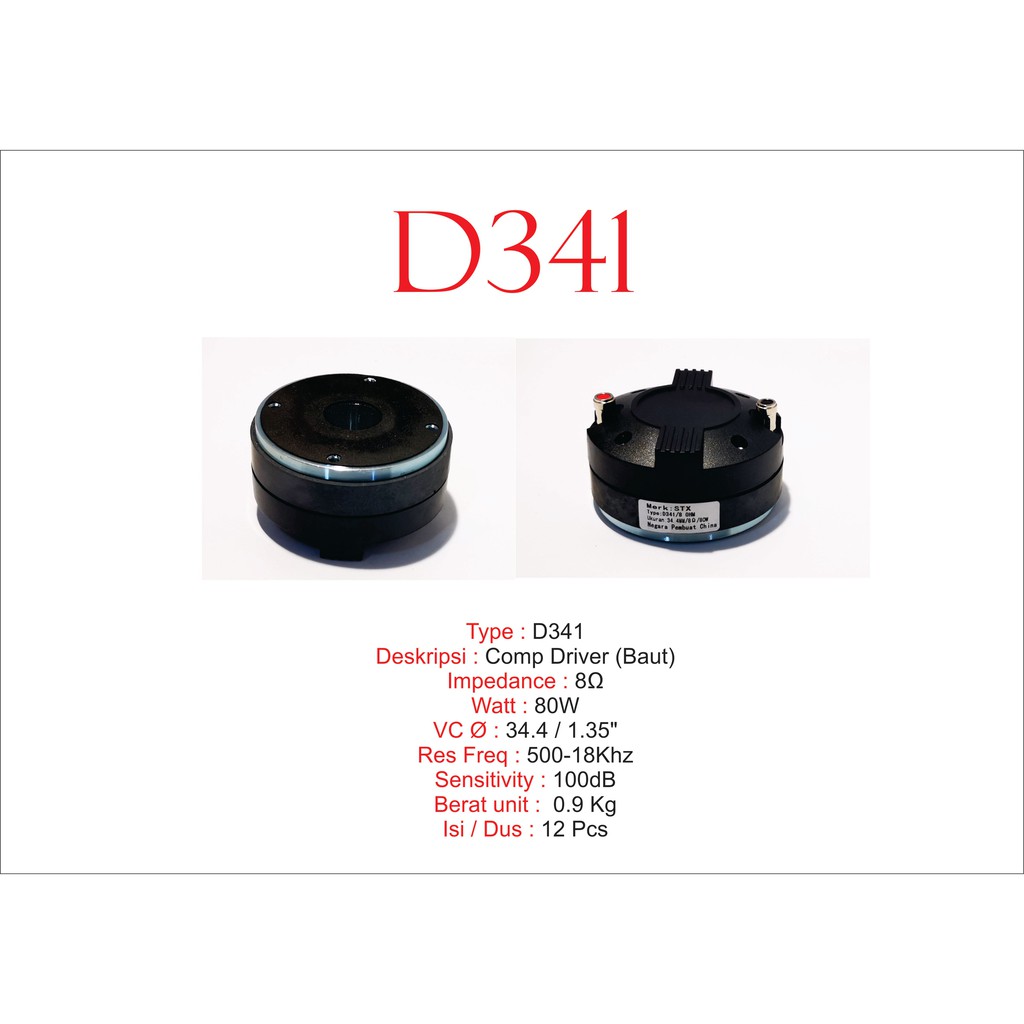 STX - SPK COMPONENT : High Driver, Tweeter, Compresor Driver Merk STX 341
