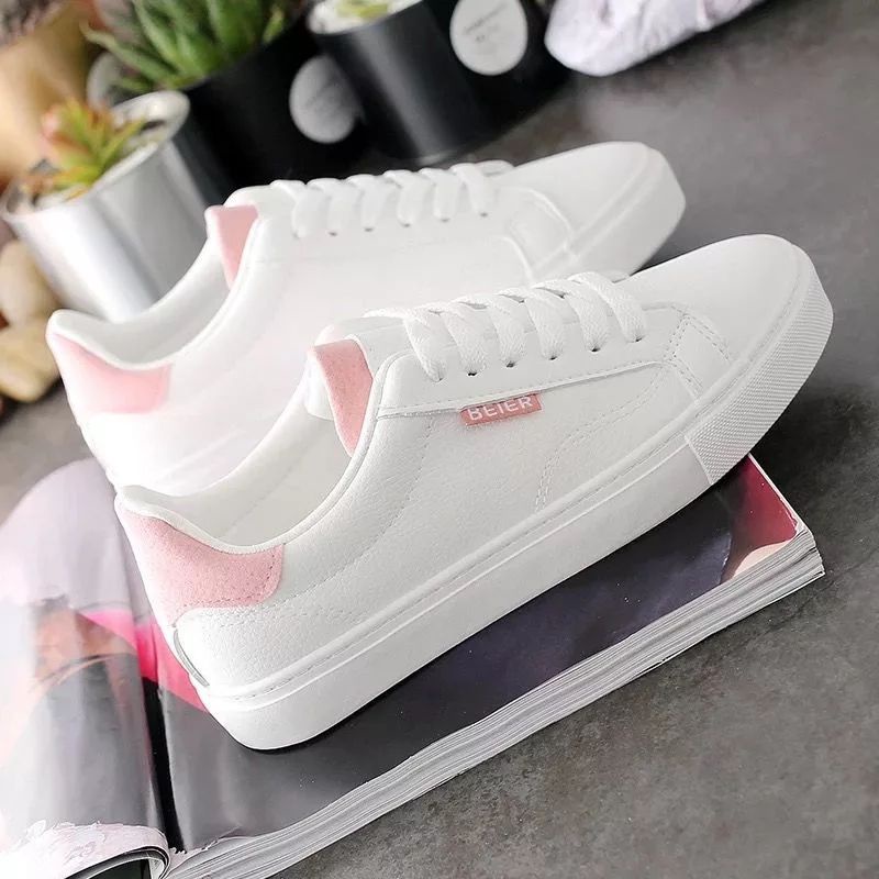Bryan Jayden Sneakers Tali Putih Polos Kuliah Kerja Sekolah Sepatu Kets Wanita Unisex BO55-4