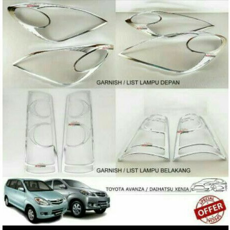 paket garnish lampu depan belakang Avanza dan Xenia vvti 2007-2010
