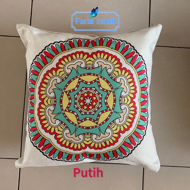 Sarung bantal sofa sarung bantal kursi warna putih/hijau /cream IMPOR 45×45cm