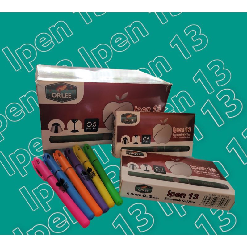 

Bolpoin / Pulpen / Pena / Bolpen Ipen 13 Economic merk Orlee Gel Pen Tinta Hitam(1 LUSIN isi 12 PCS)