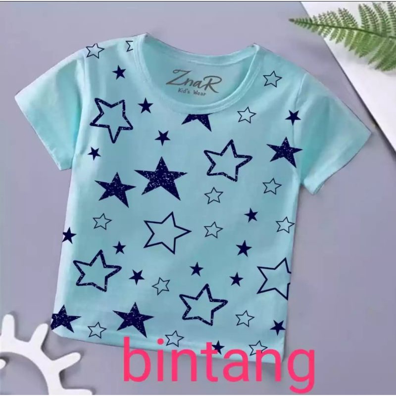 Baju bayi atasan kaos bayi usia 3-9 bulan-14 Biru bintang