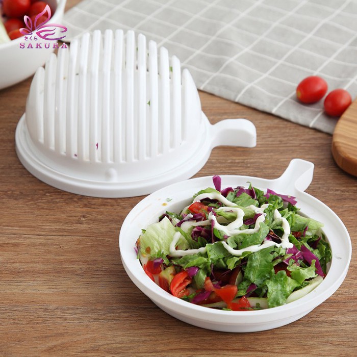 SALAD CUTTER BOWL Mangkok Alat Pemotong Sayur dan Buah Salad