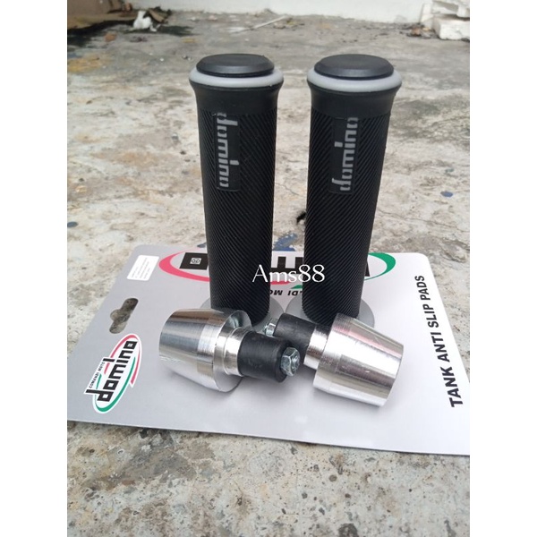 HANDGRIP DOMINO BULU GRIP MOTOR COPY MODEL RCB HG66 BULU + SATU SET JALU STANG CHROME UNIVERSAL