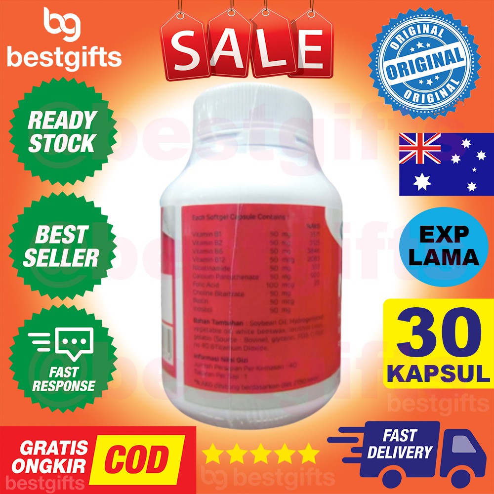 MEGA WE CARE NAT B VITAMIN VIT B COMPLEX FORMULA KECEMASAN DEPRESI STRESS MIGRAIN KOMPLEKS 30 KAPSUL