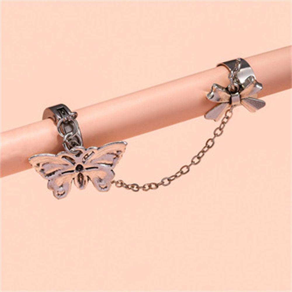 Lily Butterfly Earrings Shiny Butterfly Klip Pesona Perhiasan Hadiah