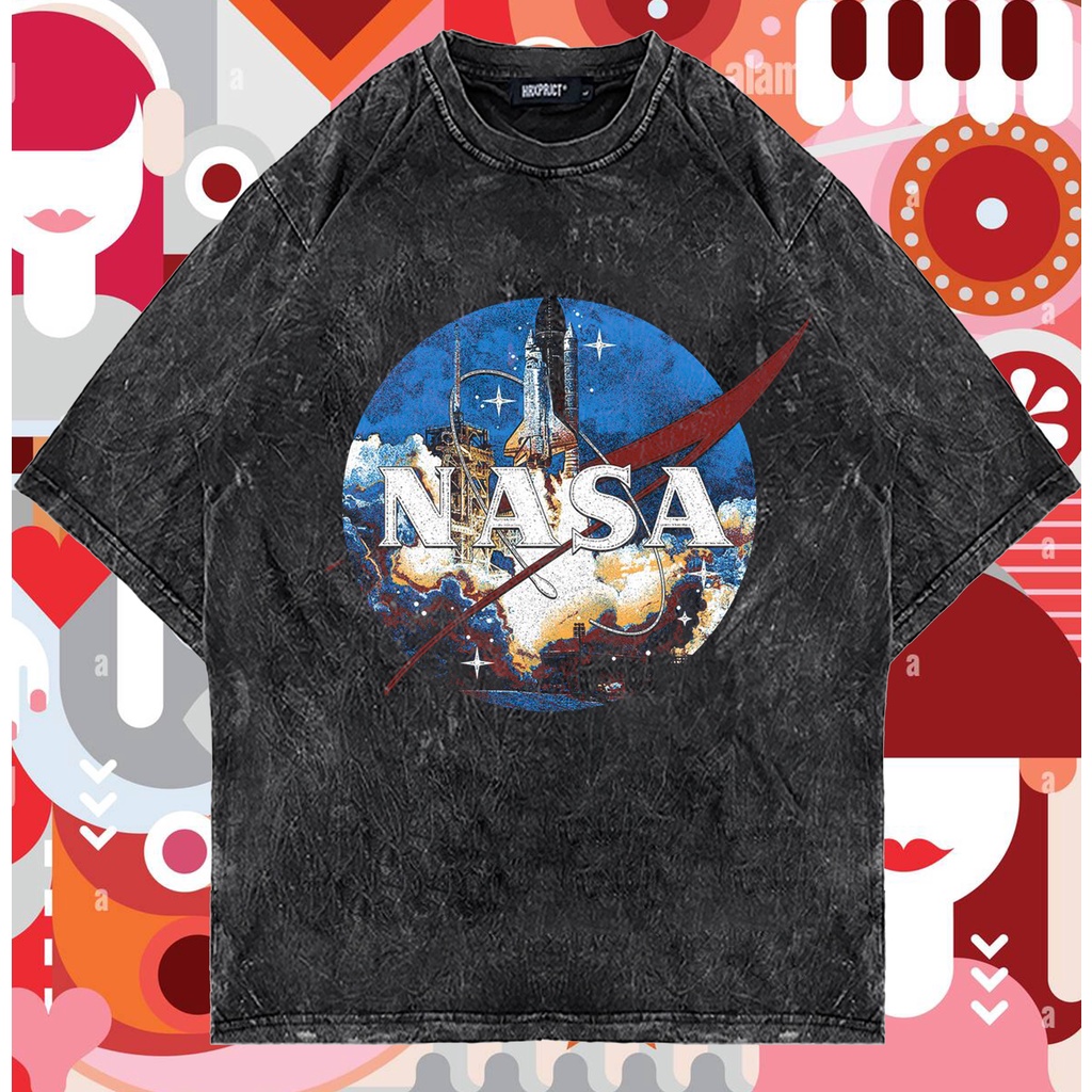 KAOS NASA ASTRONOT GRAPHIC OVERSIZE WASHED TEES