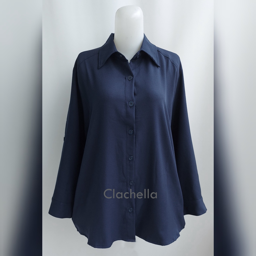 Clachella Kemeja Wanita Polos, Baju Atasan Wanita B1C8553