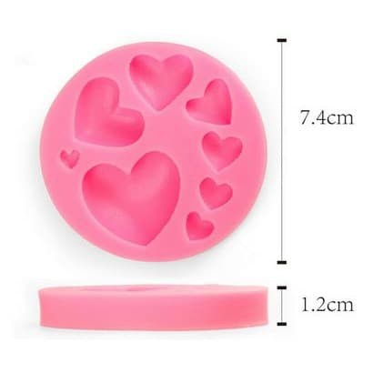 3D Silicon Mold Fondant Cake Decoration - 7 Size Heart