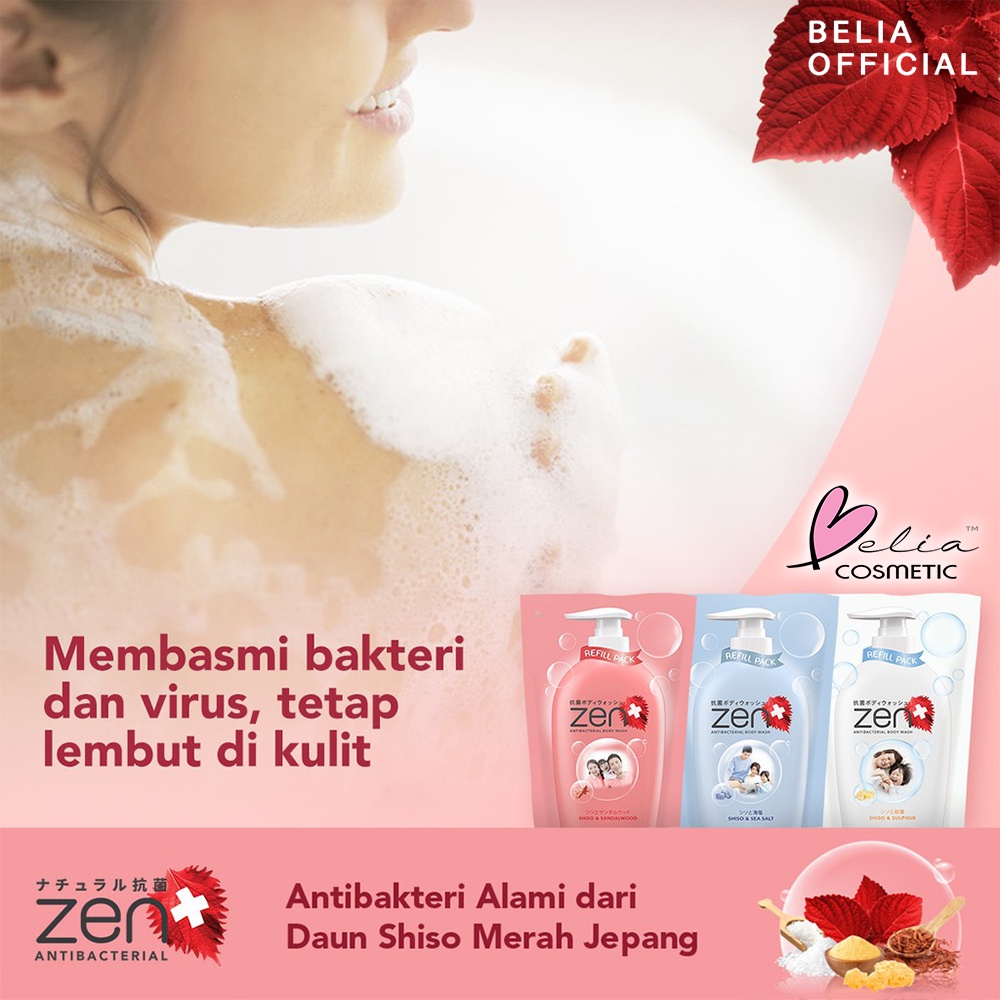 ❤ BELIA ❤ ZEN Antibacterial Sabun Cair Refill &amp; Pump Series 400 ml 500 ml | Sabun Cair | Sabun Mandi | Shinzui | BPOM