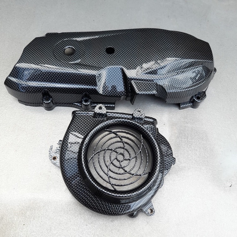 COVER TUTUP PELINDUNG CVT BEAT KARBU PLUS TUTUP KIPAS SCOOPY KARBU KARBON HITAM CARBON WTP BEAT FI B
