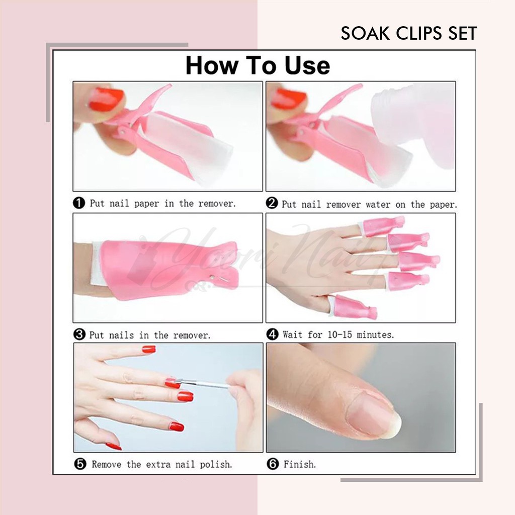 Soak off clips nail soakoff gel polish remover acrylic soak off jepit clip