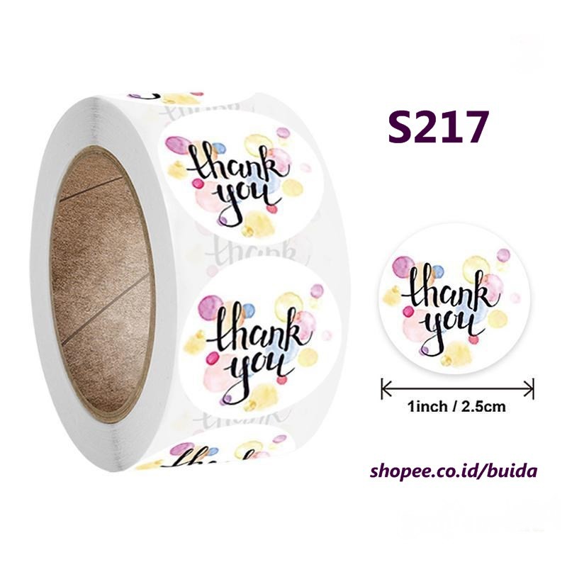 

Stiker Label Sticker Thank You S217 Bubble Segel Kemasan Hampers Dekorasi Hiasan Packaging Sealer