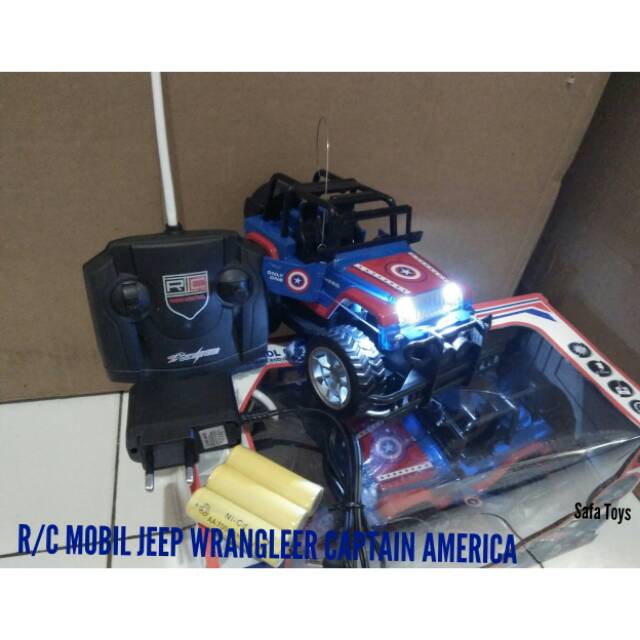 R/C JEEP WRANGLER MODEL CAPTAIN AMERICA/ Mainan Anak Anak Remot Control Jeep