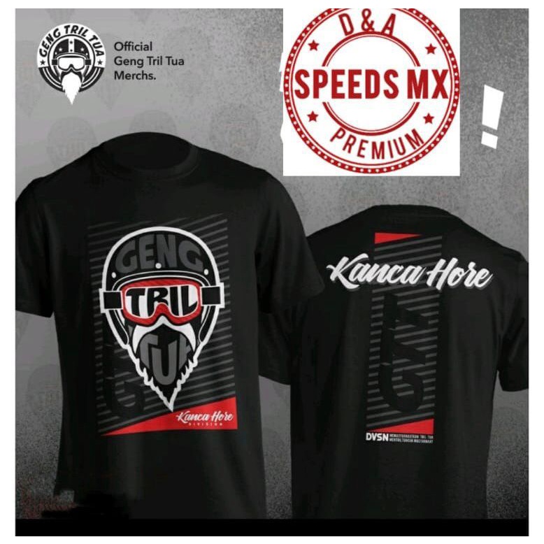 KAOS PRIA MOTIF GENG TRIL TUA BAHAN COMBAD