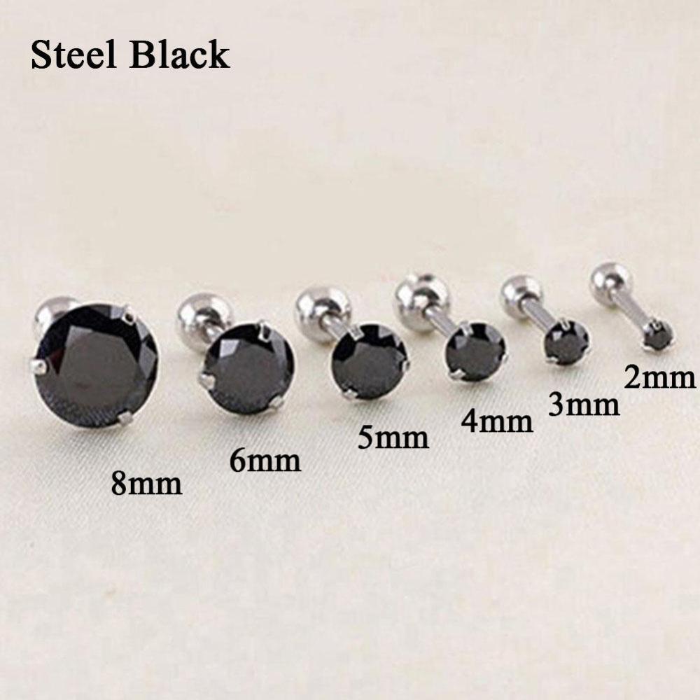 Timekey Anting Tusuk Stainless Steel Hias Kristal Zircon CZ 3 Cabang Untuk Wanita A2K5