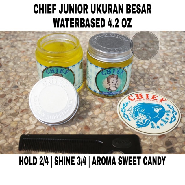 CHIEF JUNIOR POMADE UNTUK ANAK BIG SIZE MEDIUM WATERBASED KEMASAN BELING FREE SISIR SAKU