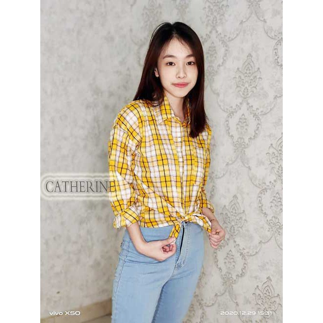 CATHERINE-KEM BASIC KAWAI / KEMEJA WANITA / FASHION KOREA/KEMEJA TERMURAH