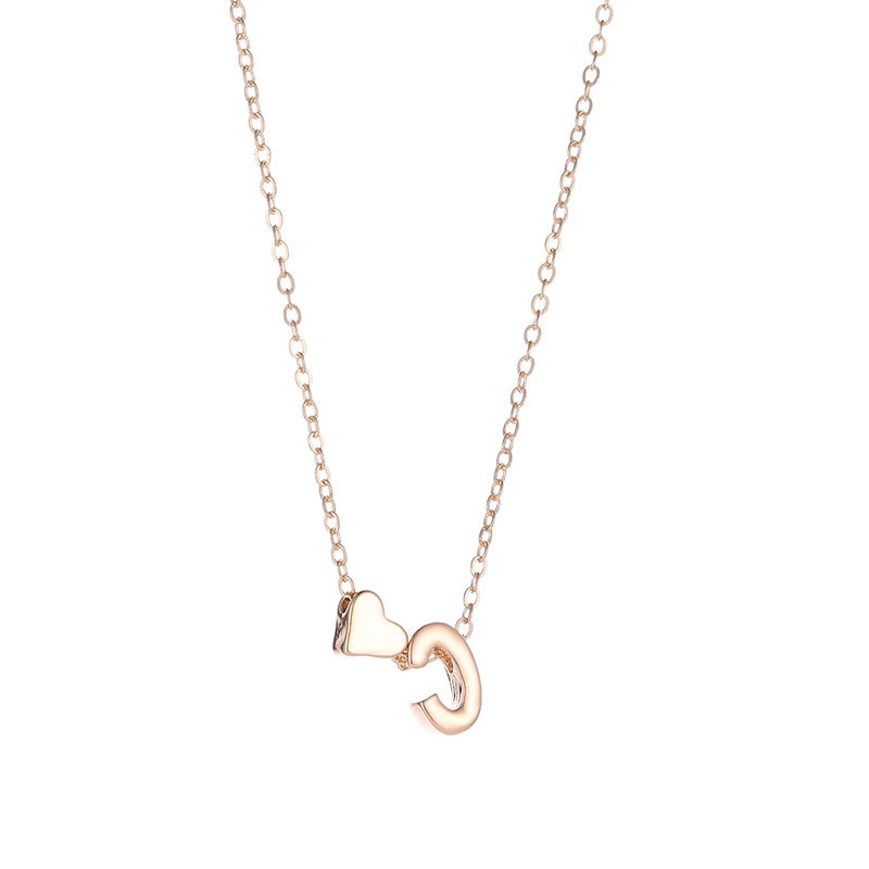 (YUZHU) Kalung Rantai A-T Liontin Motif Huruf Bahan Stainless Steel Warna ROSE GOLD SILVER GOLD