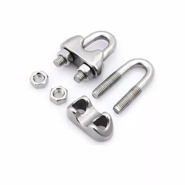 ( BISA COD ) Kuku macan 8mm stainless wire rope clip klem seling cakram