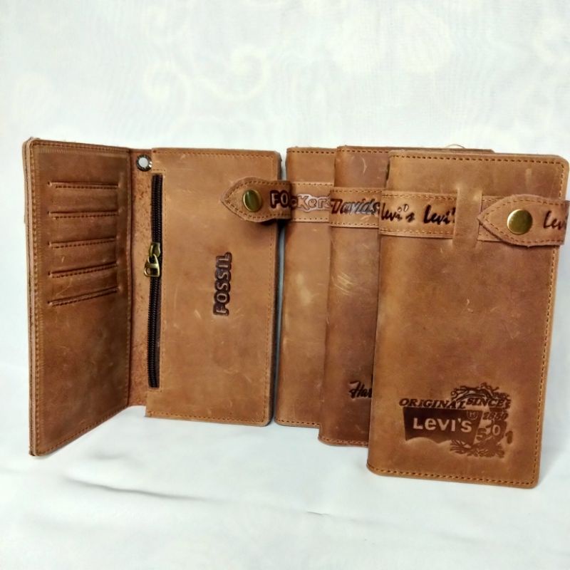 DOMPET PANJANG PRIA DOMPET PANJANG COWOK DOMPET PANJANG LAKI LAKI BAHAN KULIT SAPI ASLI CRAZY HORSE
