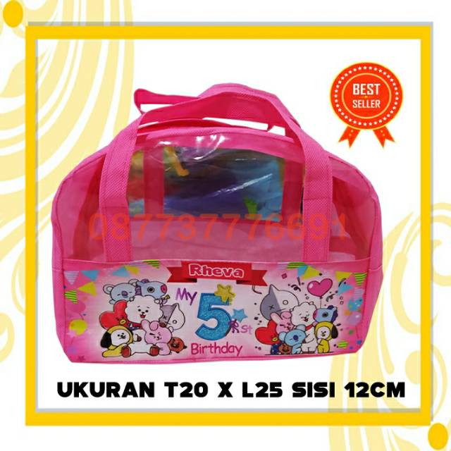 SOUVENIR TAS ULTAH MIKA BTS/GOODIE BAG MIKA BUSUR BTS-3