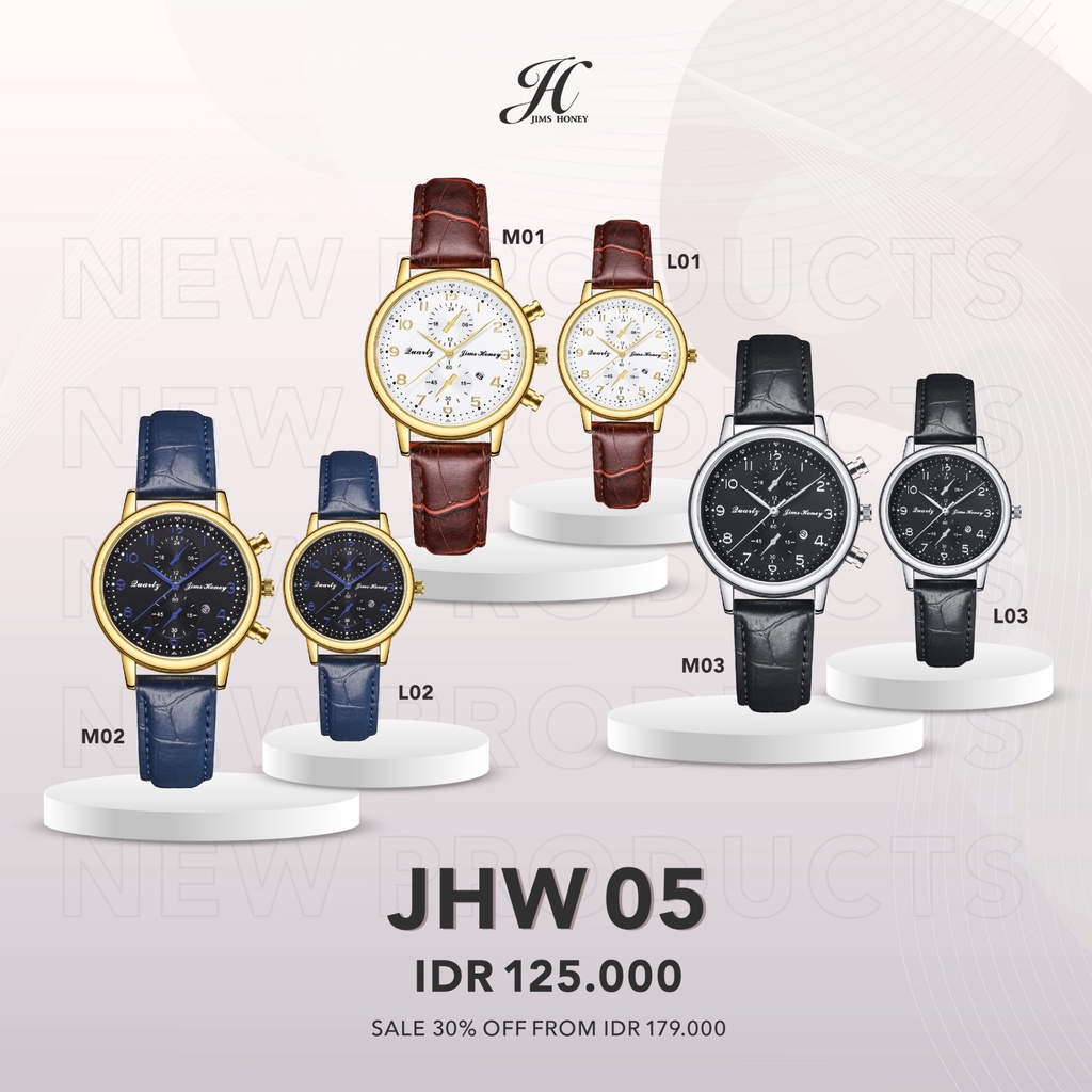 JIMS HONEY JAM TANGAN COUPLE JHW 05 (FREE BOX + BATERAI)