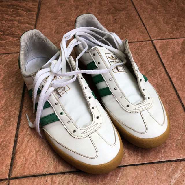 adidas jeans white green
