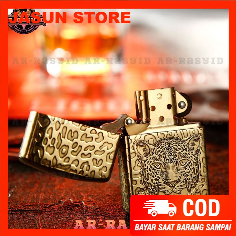 BISA COD! Korek Api Minyak Zippo Motif Macan Tutul Tiger 168