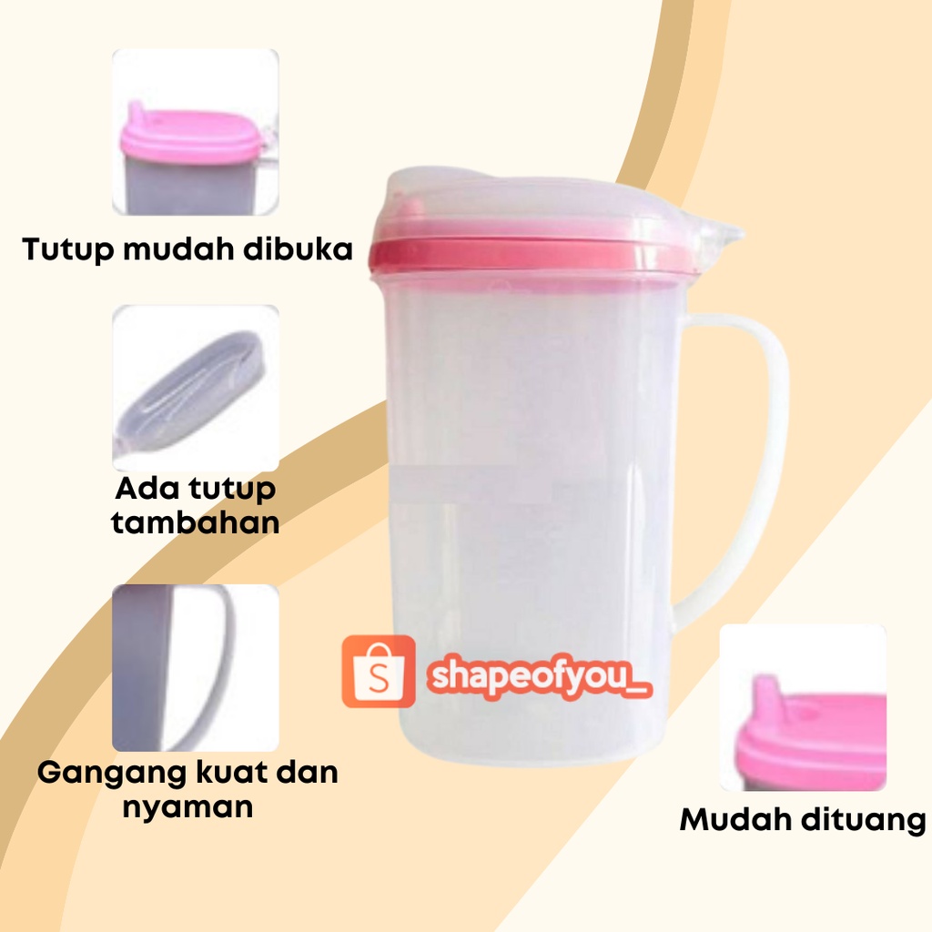 Tempat Wadah Minyak Goreng Plastik 2 Liter / 1 Liter Cooking Oil Pot