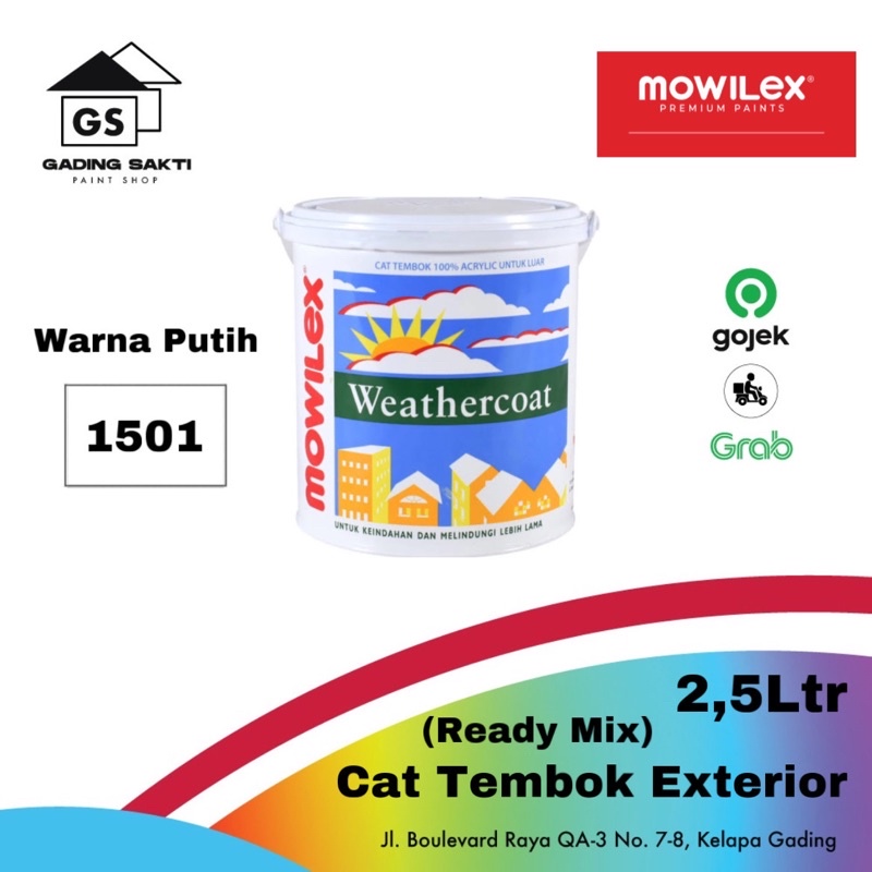 Jual Mowilex Weathercoat Putih 1501 Ready Mix Cat Tembok Exterior